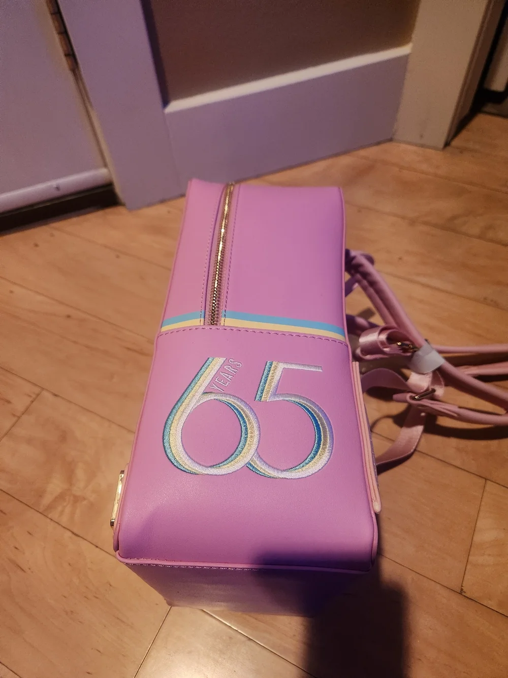Loungefly Pink Barbie Display-Style Backpack with Rainbow Trim